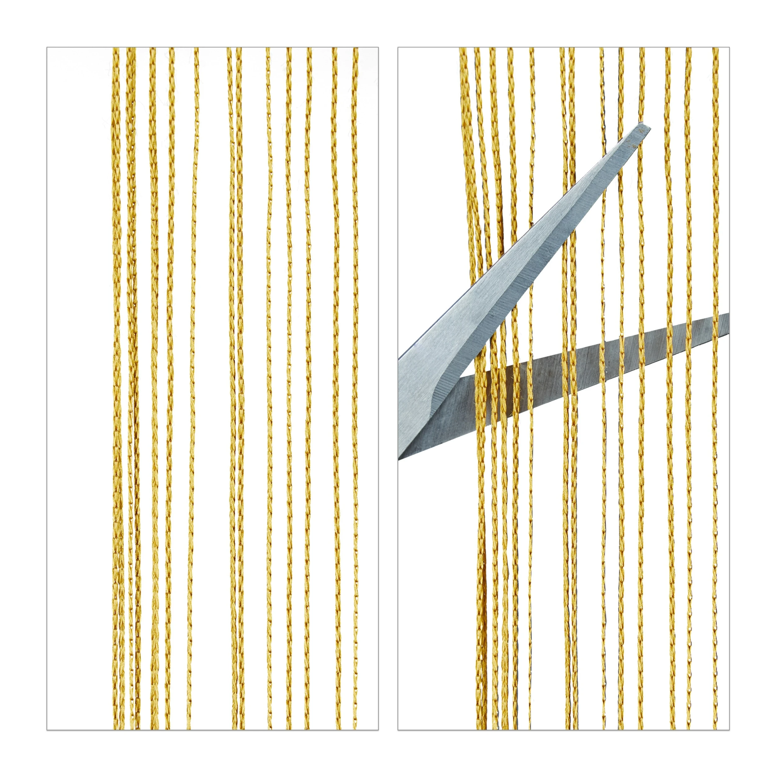 Relaxdays 1 X Fadenvorhang In Gold - (L)245 X (B)90 Cm 6 Relaxdays 1 X Fadenvorhang In Gold - (L)245 X (B)90 Cm – Bild 6