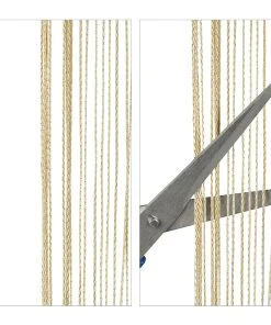 Relaxdays 3 X Fadenvorhang In Beige - (L)245 X (B)145 Cm -Relaxdays Verkaufsshop relaxdays 3 x fadenvorhang in beige l 245 x b 145 cm 5