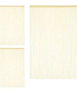 Relaxdays 3 X Fadenvorhang In Beige - (L)245 X (B)145 Cm -Relaxdays Verkaufsshop relaxdays 3 x fadenvorhang in beige l 245 x b 145 cm 7
