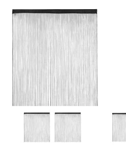 Relaxdays 3x Fadenvorhang In Schwarz - (L)245 X (B)145 Cm