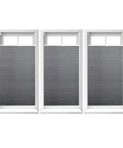 Relaxdays 3x Plissee In Grau - (B)80 X (H)130 Cm