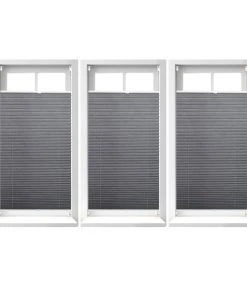 Relaxdays 3x Plissee In Grau - (B)90 X (H)210 Cm