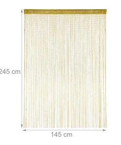Relaxdays 4 X Fadenvorhang "Glitzer" In Gold - 145 X 245 Cm -Relaxdays Verkaufsshop relaxdays 4 x fadenvorhang glitzer in gold 145 x 245 cm 3