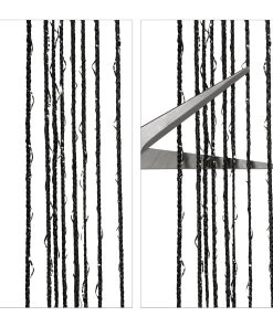Relaxdays 4 X Fadenvorhang "Glitzer" In Schwarz - (L)245 X (B)90 Cm -Relaxdays Verkaufsshop relaxdays 4 x fadenvorhang glitzer in schwarz l 245 x b 90 cm 5