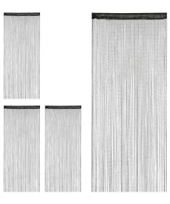 Relaxdays 4 X Fadenvorhang "Glitzer" In Schwarz - (L)245 X (B)90 Cm -Relaxdays Verkaufsshop relaxdays 4 x fadenvorhang glitzer in schwarz l 245 x b 90 cm 7