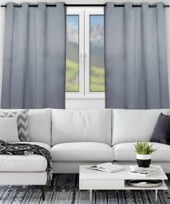 Relaxdays 4 X Vorhang In Grau - (B)135 X (H)175 Cm -Relaxdays Verkaufsshop relaxdays 4 x vorhang in grau b 135 x h 175 cm 2