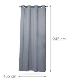 Relaxdays 4 X Vorhang In Grau - (B)135 X (H)245 Cm -Relaxdays Verkaufsshop relaxdays 4 x vorhang in grau b 135 x h 245 cm 3