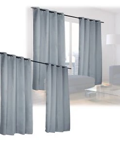 Relaxdays 4 X Vorhang In Grau - (B)135 X (H)245 Cm -Relaxdays Verkaufsshop relaxdays 4 x vorhang in grau b 135 x h 245 cm 7