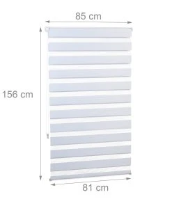 Relaxdays 4x Doppelrollo In Weiß - (B)81 X (H)156 Cm -Relaxdays Verkaufsshop relaxdays 4x doppelrollo in weiss b 81 x h 156 cm 3