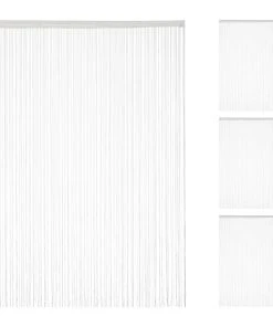 Relaxdays 4x Fadenvorhang In Weiß - (L)245 X (B)145 Cm