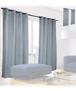 Relaxdays 4x Verdunklungsvorhänge In Grau - (L)245 X (B)135 Cm