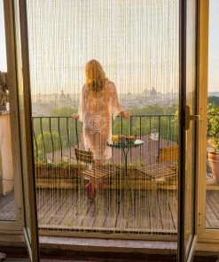 Relaxdays 5 X Fadenvorhang "Glitzer" In Gold - 145 X 245 Cm -Relaxdays Verkaufsshop relaxdays 5 x fadenvorhang glitzer in gold 145 x 245 cm 2