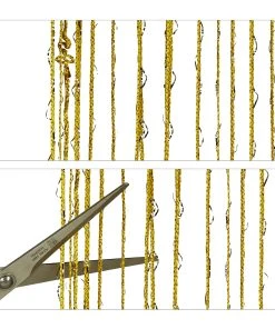 Relaxdays 5 X Fadenvorhang "Glitzer" In Gold - 145 X 245 Cm -Relaxdays Verkaufsshop relaxdays 5 x fadenvorhang glitzer in gold 145 x 245 cm 5