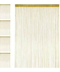 Relaxdays 5 X Fadenvorhang "Glitzer" In Gold - 145 X 245 Cm -Relaxdays Verkaufsshop relaxdays 5 x fadenvorhang glitzer in gold 145 x 245 cm 7