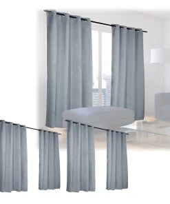 Relaxdays 6 X Vorhang In Grau - (B)135 X (H)245 Cm -Relaxdays Verkaufsshop relaxdays 6 x vorhang in grau b 135 x h 245 cm 7