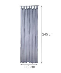 Relaxdays 6x Vorhänge In Silber - (L)245 X (B)140 Cm -Relaxdays Verkaufsshop relaxdays 6x vorhange in silber l 245 x b 140 cm 2