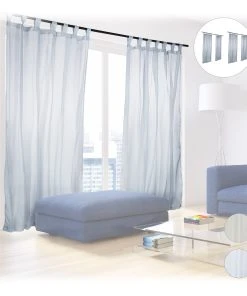 Relaxdays 6x Vorhänge In Silber - (L)245 X (B)140 Cm
