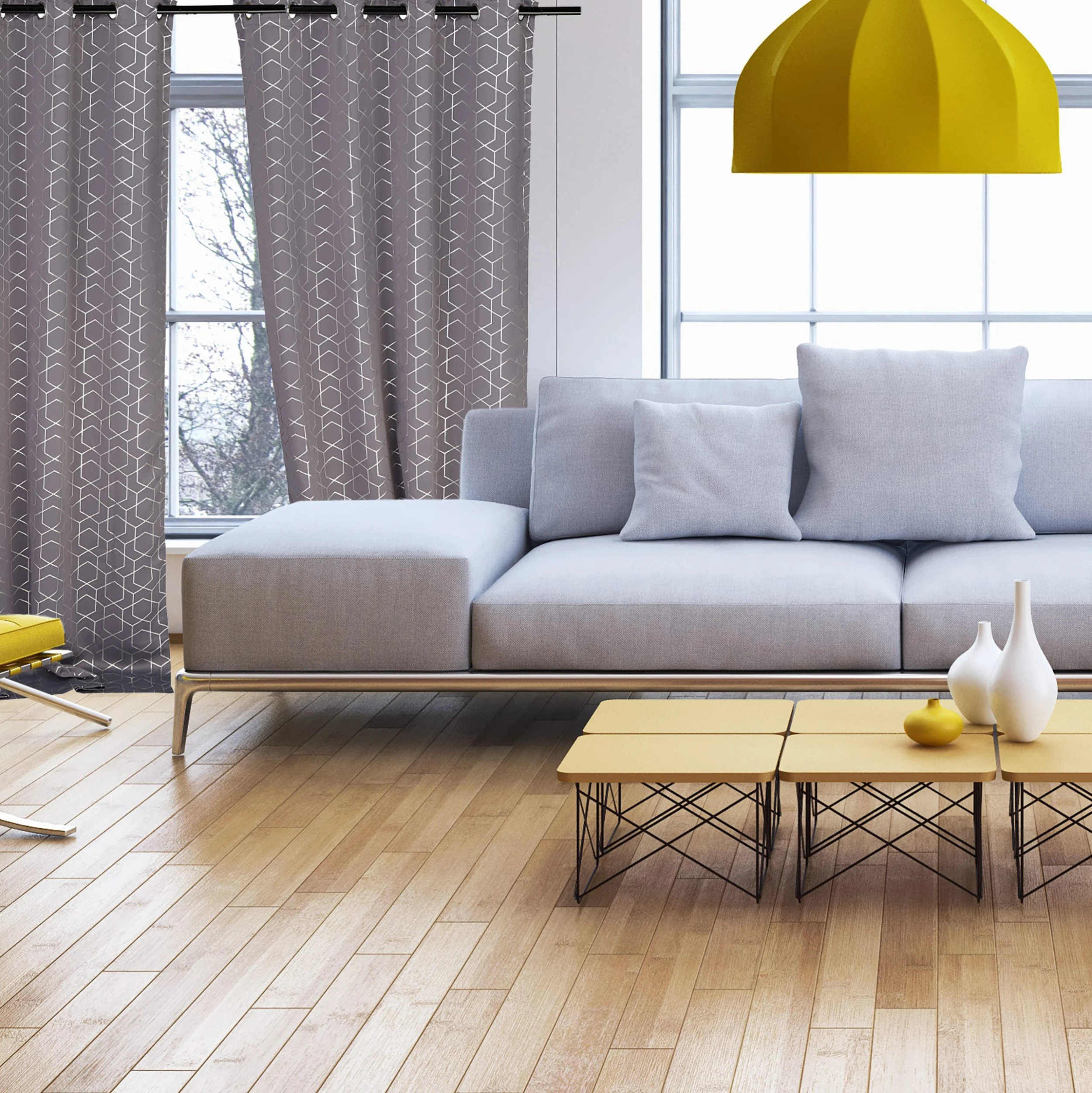 Relaxdays 8 X Vorhang "Muster" In Grau/ Silber - (B)135 X (H)175 Cm 2 Relaxdays 8 X Vorhang "Muster" In Grau/ Silber - (B)135 X (H)175 Cm – Bild 2