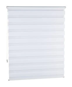 Relaxdays Doppelrollo Klemmfix In Weiß - (B)106 X (H)156 Cm