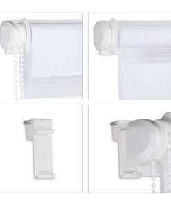 Relaxdays Doppelrollo Klemmfix In Weiß - (B)106 X (H)156 Cm -Relaxdays Verkaufsshop relaxdays doppelrollo klemmfix in weiss b 106 x h 156 cm 4