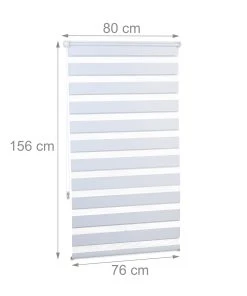 Relaxdays Doppelrollo Klemmfix In Weiß - (B)76 X (H)156cm -Relaxdays Verkaufsshop relaxdays doppelrollo klemmfix in weiss b 76 x h 156cm 2