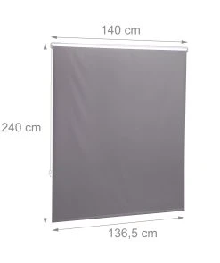 Relaxdays Duschrollo In Grau - (B)140 X (H)240 Cm -Relaxdays Verkaufsshop relaxdays duschrollo in grau b 140 x h 240 cm 3