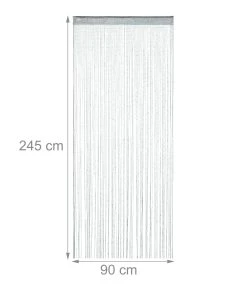 Relaxdays Fadenvorhang "Glitzer" In Silber - 90 X 245 Cm -Relaxdays Verkaufsshop relaxdays fadenvorhang glitzer in silber 90 x 245 cm 3