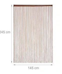 Relaxdays Fadenvorhang In Braun - (L)245 X (B)145 Cm -Relaxdays Verkaufsshop relaxdays fadenvorhang in braun l 245 x b 145 cm 3