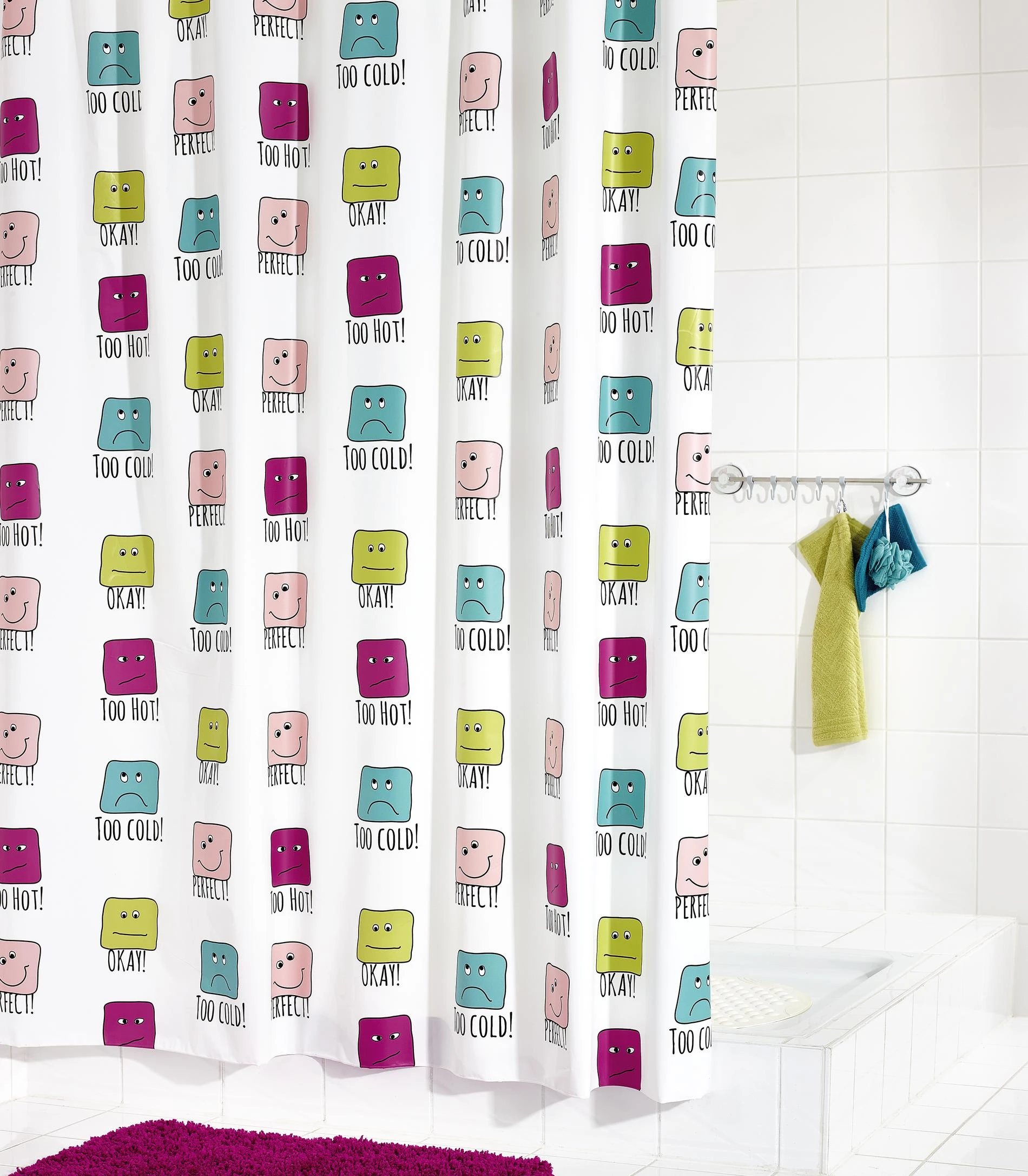 RIDDER Duschvorhang Folie Enjoy Multicolor 180x200 Cm 2 RIDDER Duschvorhang Folie Enjoy Multicolor 180x200 Cm – Bild 2