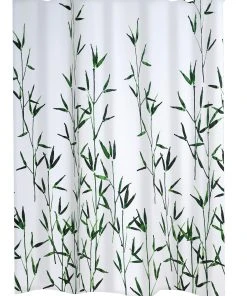 RIDDER Duschvorhang Textil Bambus Inkl. Ringe Grün 180x200 Cm