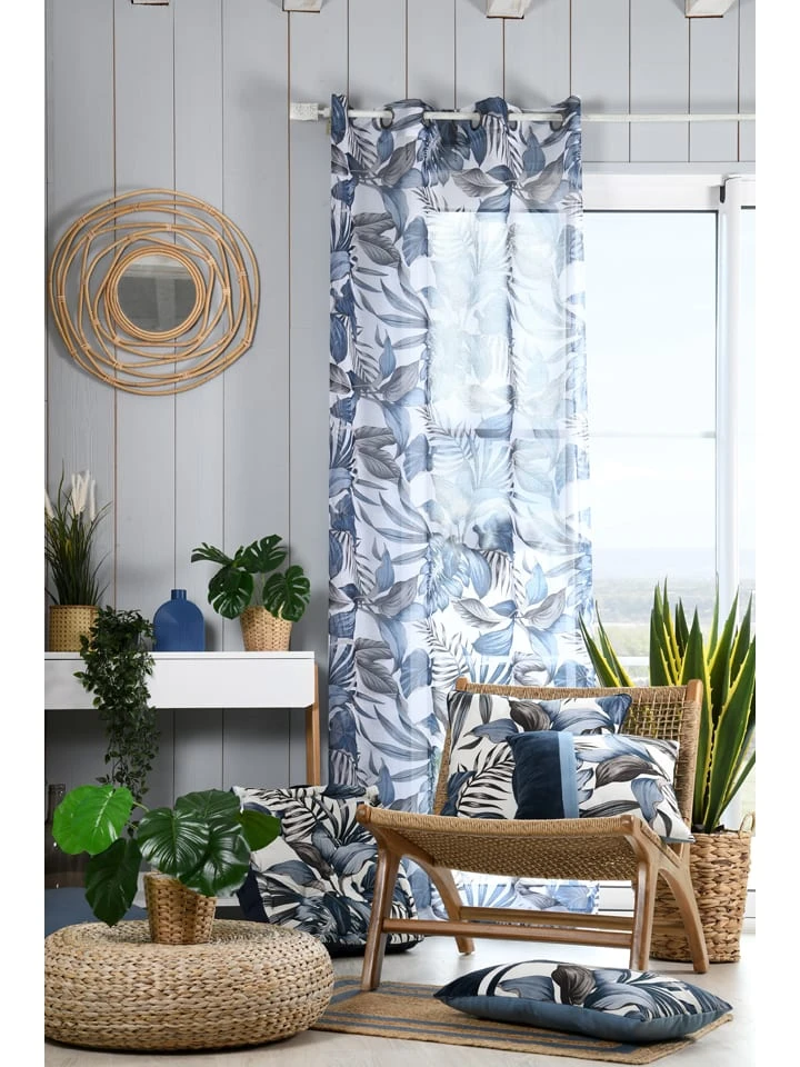 STOF France Ösengardine "Paraiso" In Grau - (L)260 X (B)140 Cm 3 STOF France Ösengardine "Paraiso" In Grau - (L)260 X (B)140 Cm – Bild 3